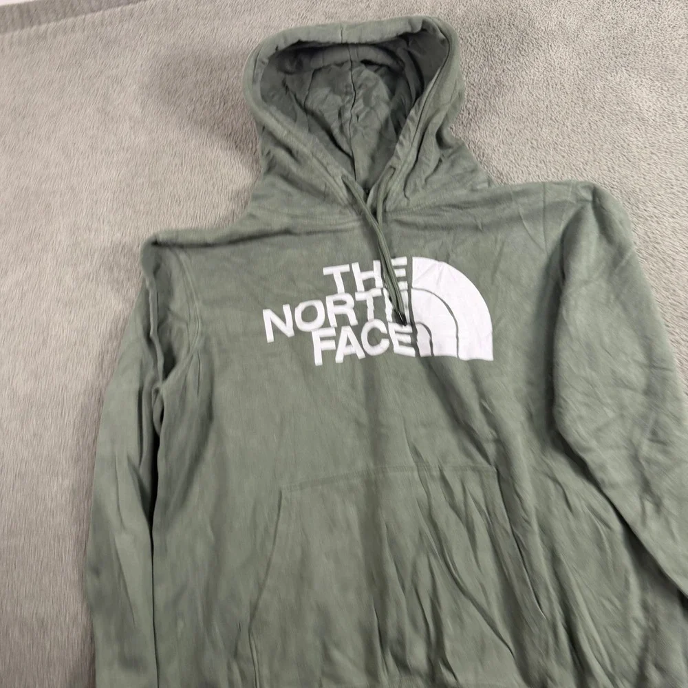 The North Face Mens Large Sage Green Logo Pullover Hoodie Sweatshirt NF0A3FR1